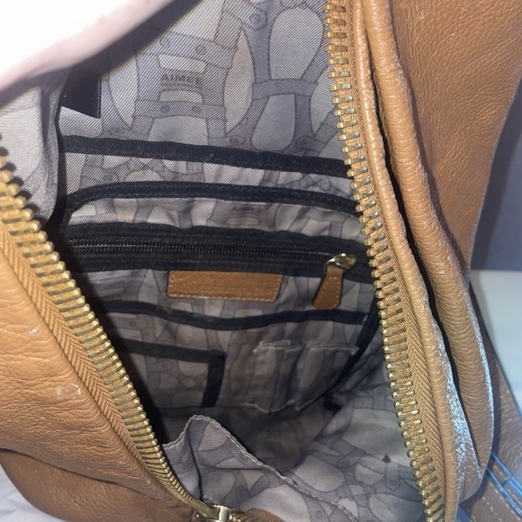 Aimee Kestenberg Tamitha Full Size Pebbled Leather Backpack Purse Carmel Brown - Picture 12 of 16